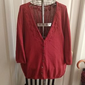 J Jill 3/4 Sleeve Cropped Cardigan 3x
